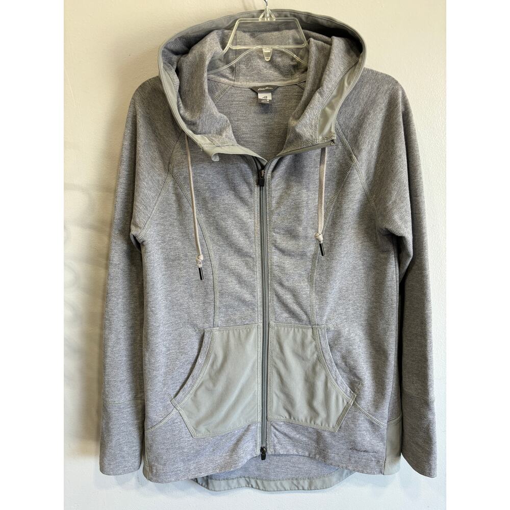 Eddie Bauer Full Zip Hooded Jacket Womens Size Medium Grey Gorpcore